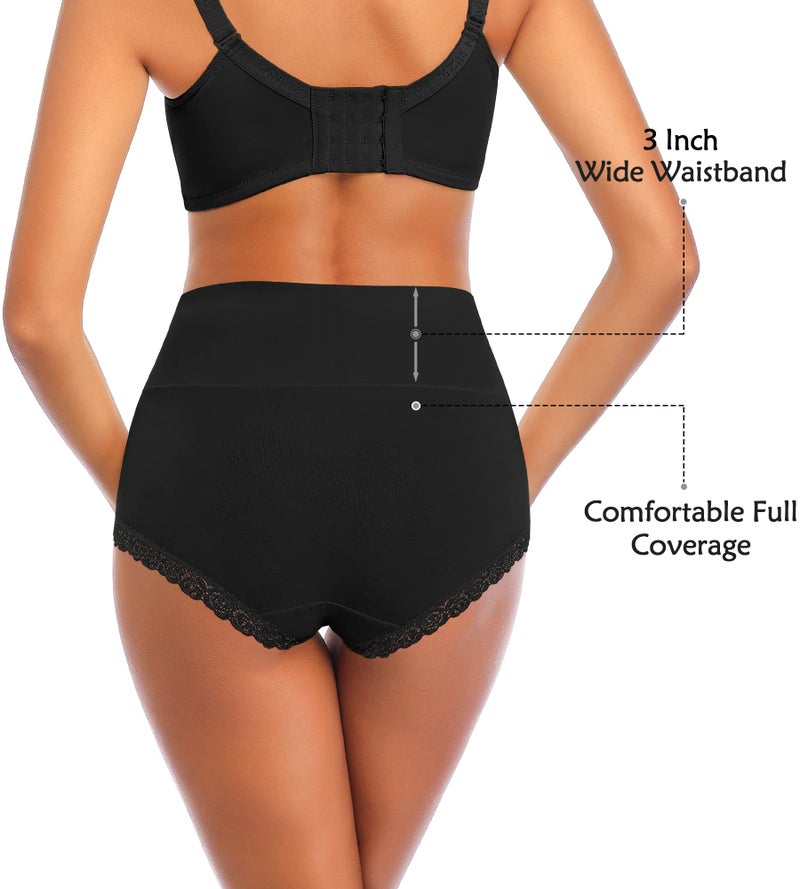 OPIBOO Tummy Control Cotton Underwear Women Soft Stretch Pospartum Panties Ladies Comfort Breathable Underpants Multicolor Packs - Image 4